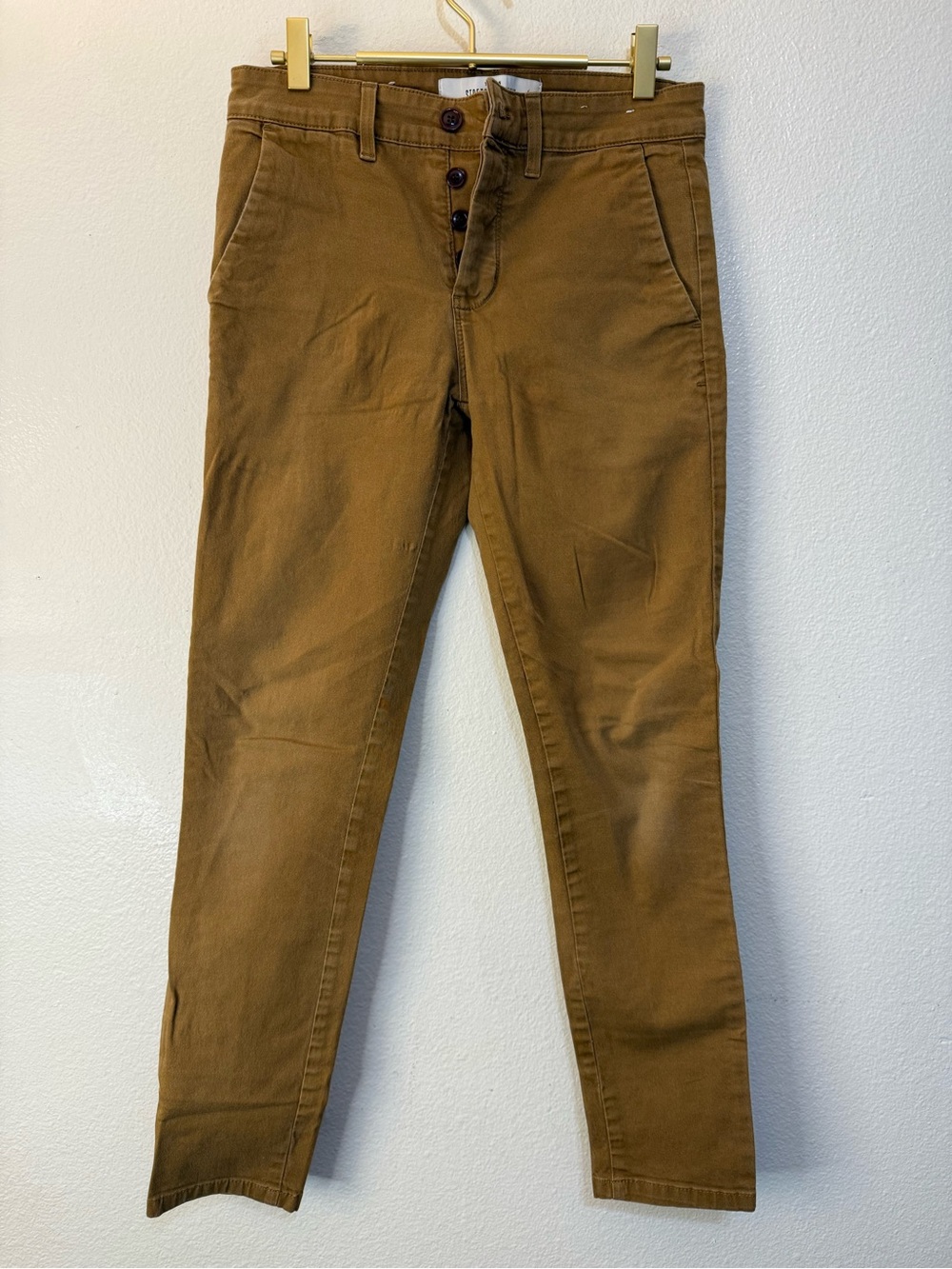 Topman Stretch Skinny Chino Pants in Camel Brown